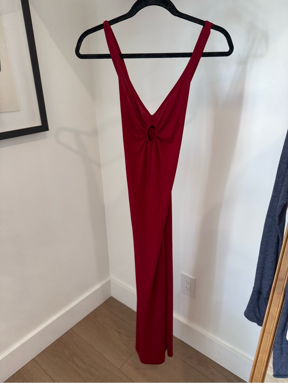 Vintage 90s California Concepts Red Keyhole Maxi Dress Small Y2K